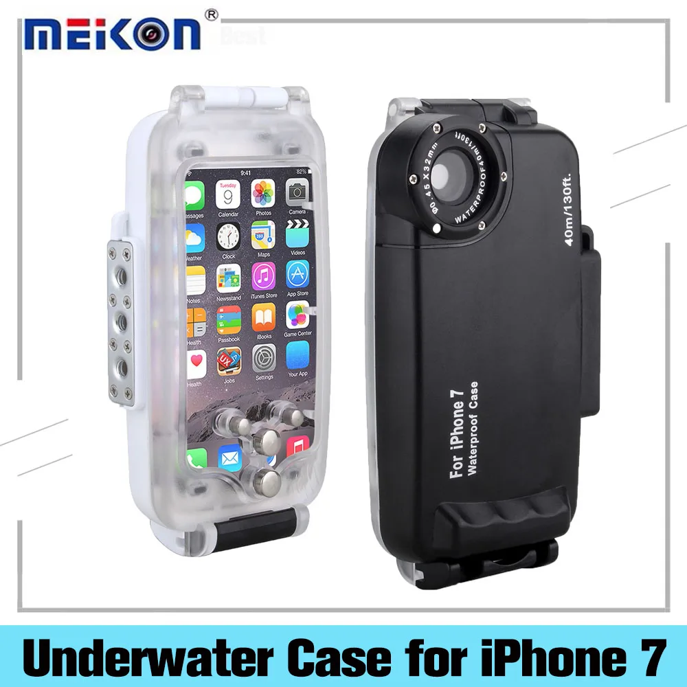 Meikon EasyDive 40 м/130 футов Водонепроницаемый подводный чехол для iPhone 7 Черный Белый