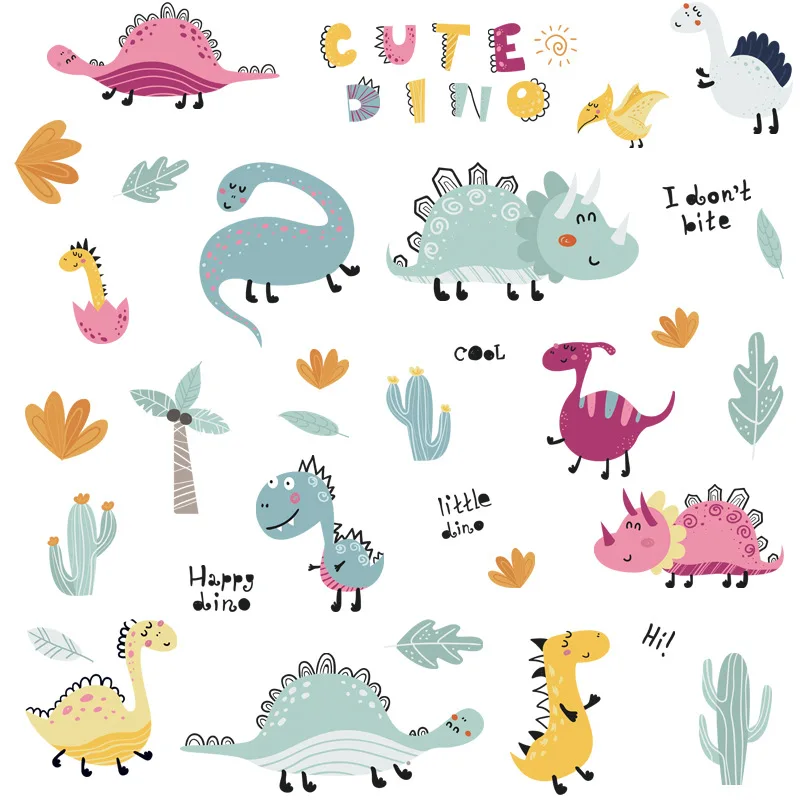 

Cute Dinosaur Decoration Stickers Children's Room Stickers Boys' Room Free Combination Stickers Children's Background Wall Stick