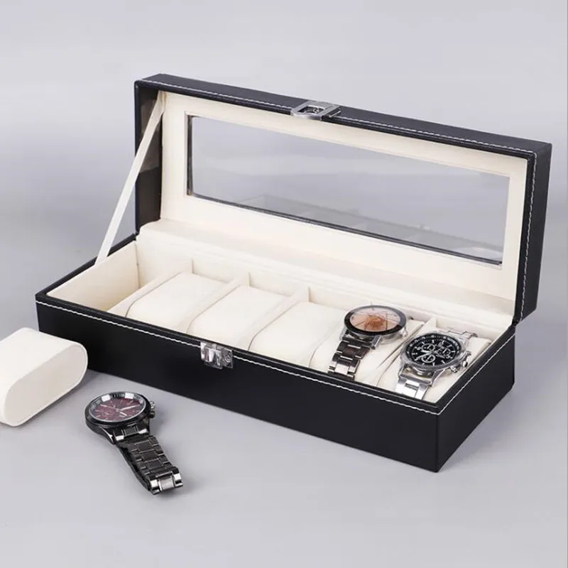 

3/4/5/6/8 Grids Watch Box PU Leather Watch Case Holder Organizer for Men Quartz Watch Jewelry Boxes Display Best Gift