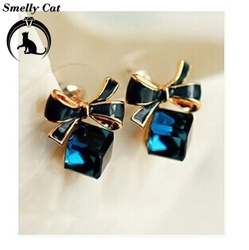 Вонючий кот модные милые синие зеленые женские Кристальные золотые квадратные