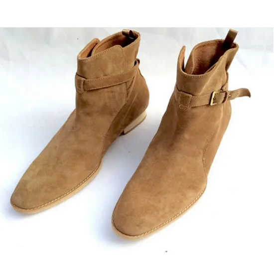 Ручная работа Kaeve Chaussure Homme Hiver Пряжка Kanye West сапоги Челси обувь высокие кожаные