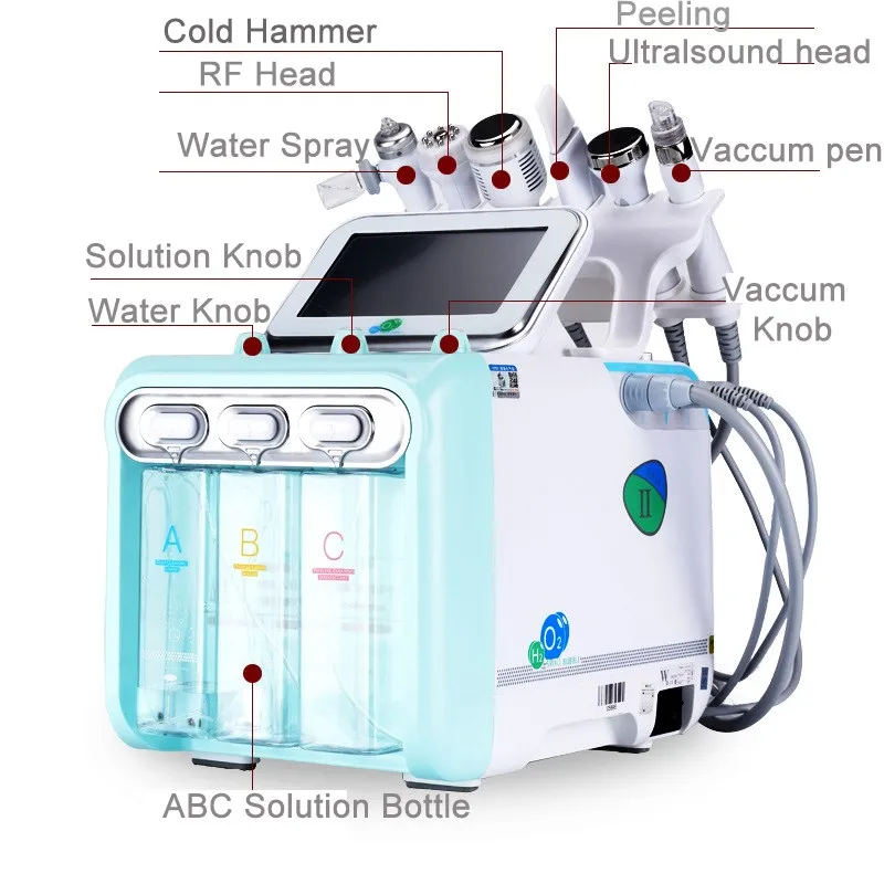 

New Upgraded 6in1 Hydrogen Oxygen Small Bubble Vacuum Facial Beauty Apparatus Deep Cleansing Skin Care Face Water Oxygen Sprayer