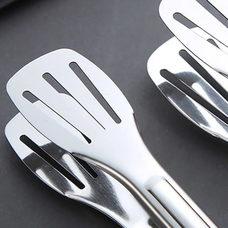 

2021NEW Kitchen Tongs Stainless Steel Barbecue Fork Pliers Cake Tongs BBQ Clip Practical Kitchen Cooking Tools Salad Clip