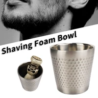 double layer stainless steel durable heat insulation men shave soap bowl barber salon shaving foam bowl