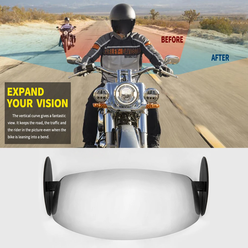 

Motorcycle Rear View Mirror Chromed 180 Ultra Holographic Wide Angle Rearview Mirror for Most Motorcycles Cruisers Sport Bikes