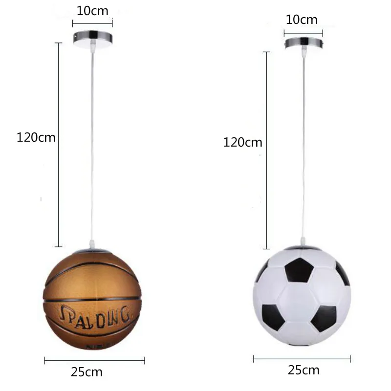 Basketball Football Glass Pendant Lights Modern Led Sport Hanging Lamp for Children's Room Kids Bedroom Home Loft Decor Luminaie |