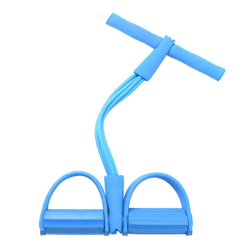 Perlengkapan Latihan Gym TPE Pita Latihan Resistensi Elastis Tali Tarik Fitness Rally Pedal Sit Up Kaki