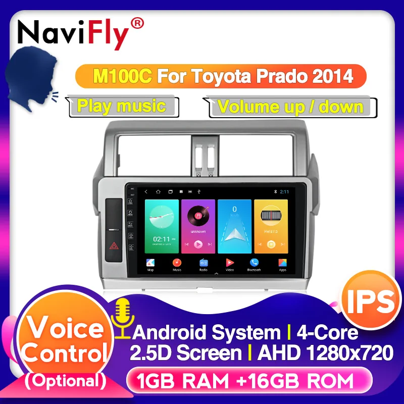 Автомобильное радио 4G LTE Android 10 для Toyota Land Cruiser Prado 2014 2015 2016 2017 GPS-навигация