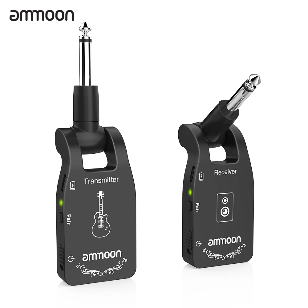 ammoon 24g wireless gitarre sender audio 6 kanäle gitarre wireless sender empfänger für elektrische gitarre bass free global shipping