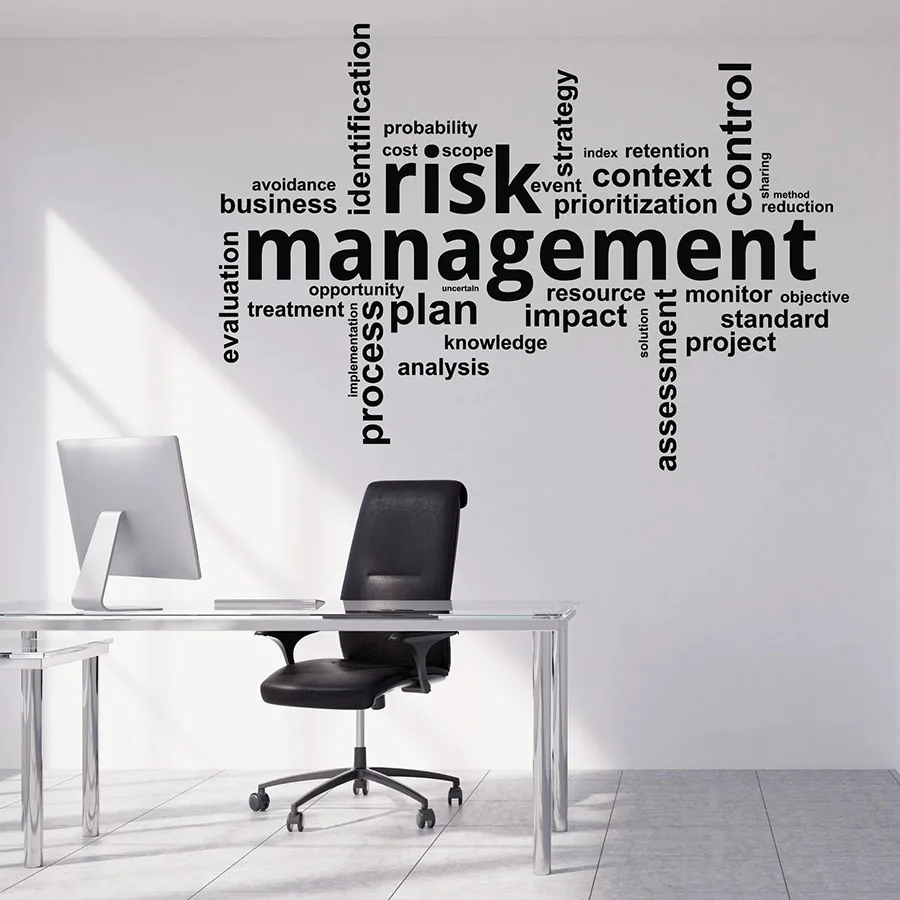 

Words Wall Decal Cloud Risk Management Vinyl Window Stickers Studio Office Interior Decoration Lettering Removable Mural M967
