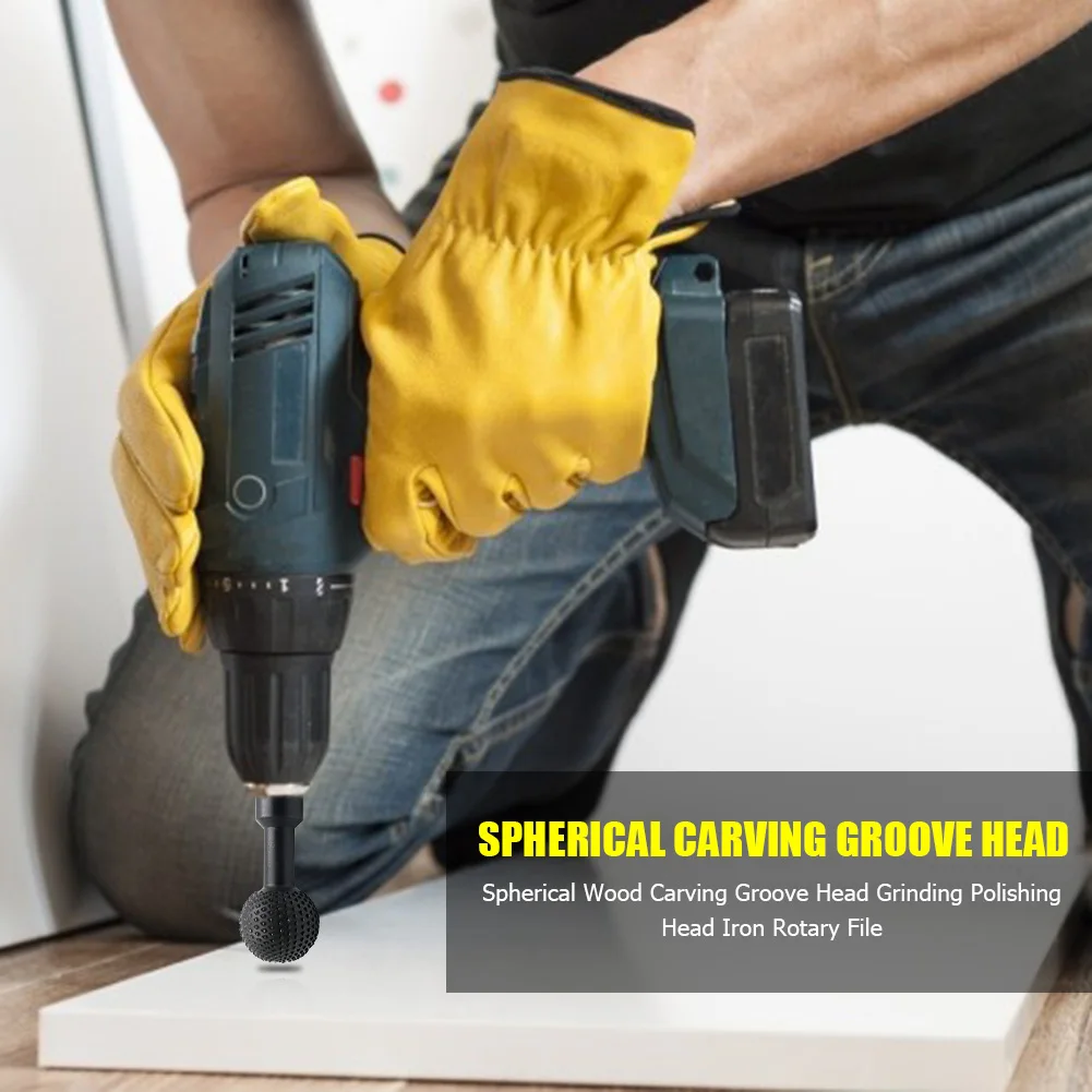 

Woodworking Spherical Carving Groove Head Rotary Burr inch Shank Carbide File Tungsten Steel Wood Carving Grinding Head Milling