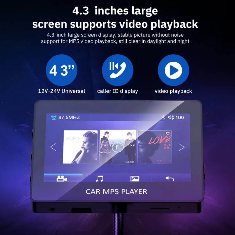 

car MP5 MP4 video player Bluetooth FM transmitter car receiver car MP3 lossless music u disk memory card play display
