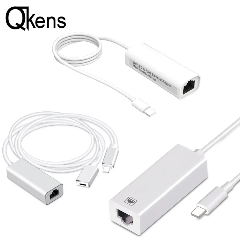 Адаптер Ethernet для телефонов IOS и RJ45 сетевое зарядное устройство с кабелем IPhone 11 12 Pro