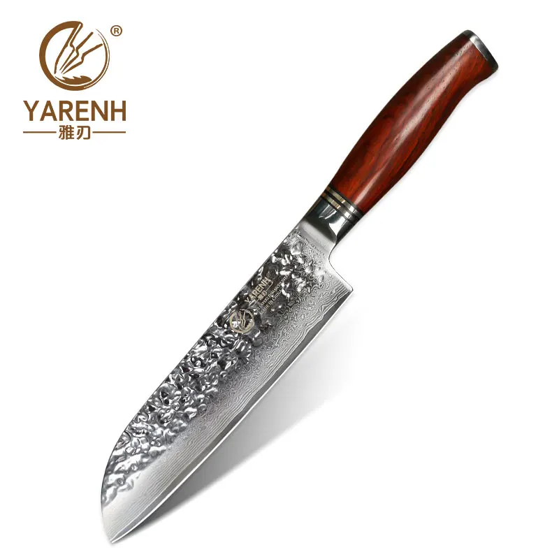 YARENH 7 inch Santoku нож шеф-повара японский VG10 филе нож Дамаск Сталь овощей Ножи лучшие sharp Professnal Кухня Ножи