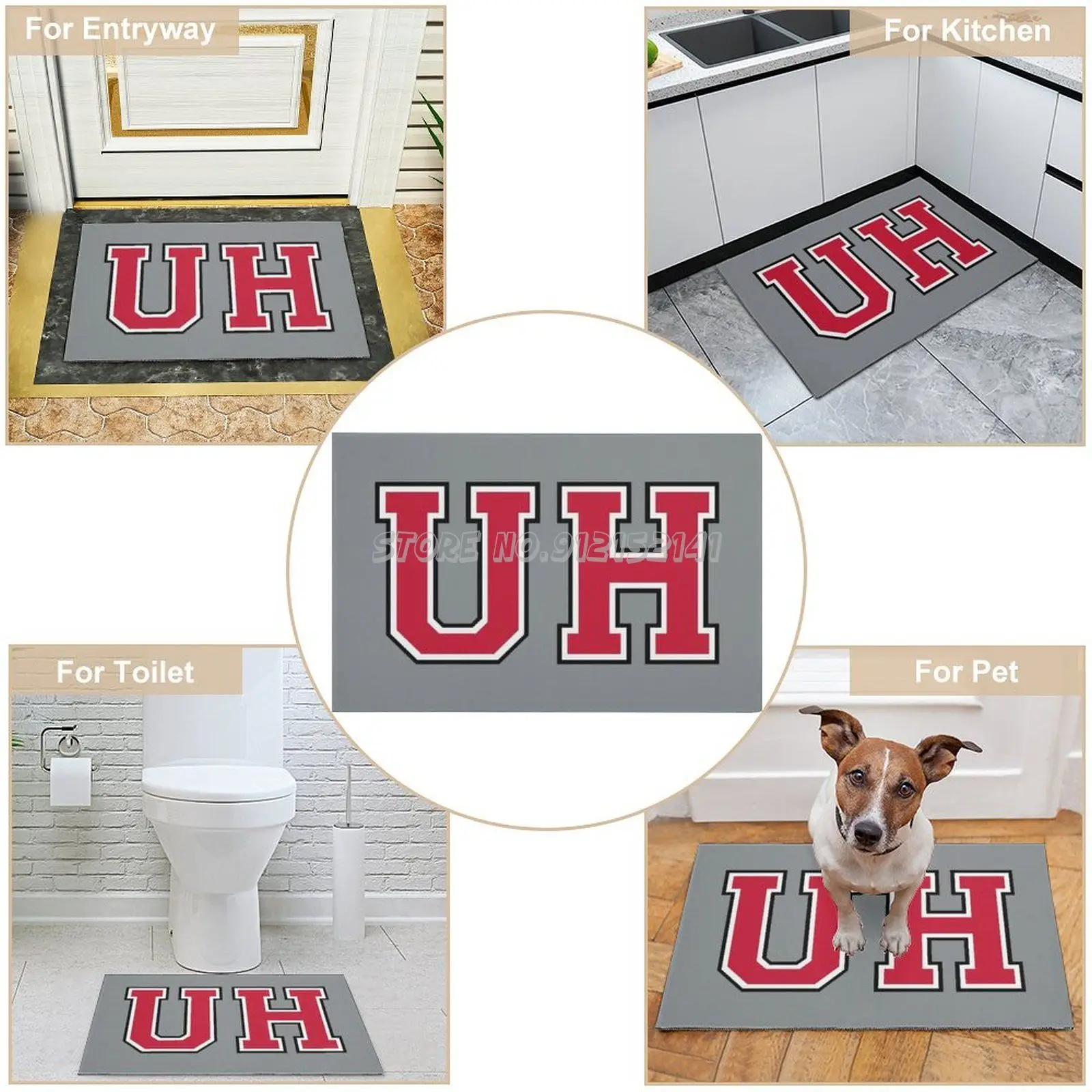 

Придверный коврик университета Хьюстона, Нескользящий Впитывающий ковер для входной двери в гостиную, для ванной