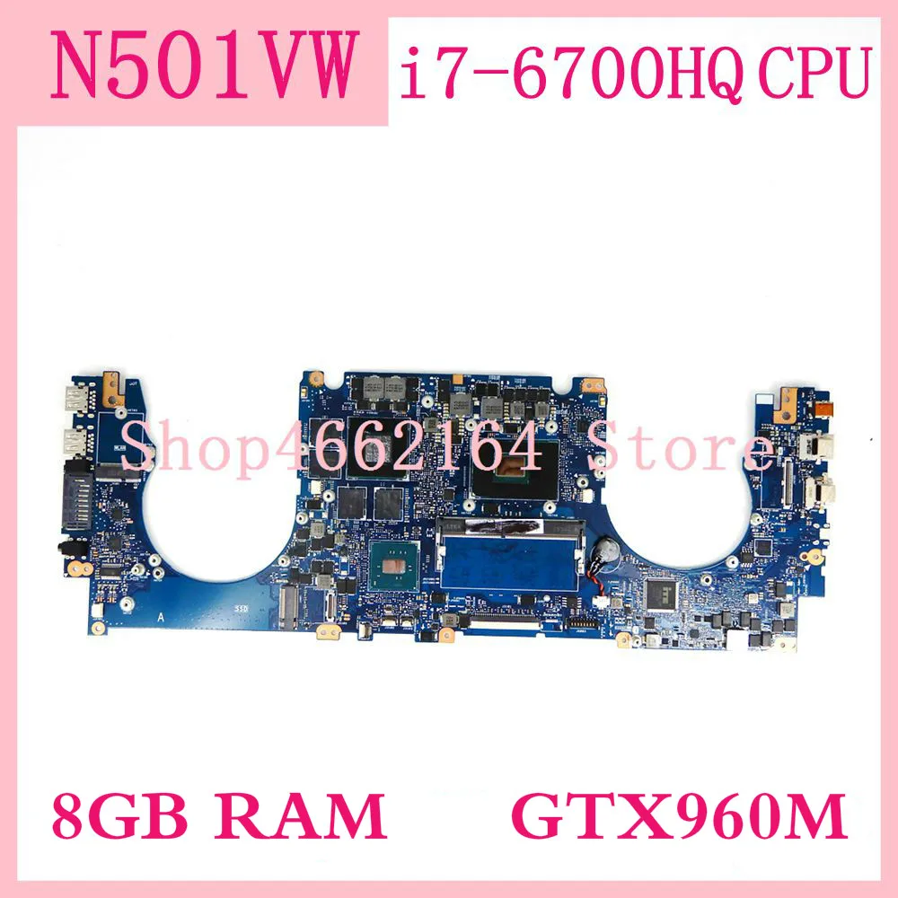 N501VW материнская плата с 8 Гб ОЗУ i7-6700HQ процессор GTX960M Материнская плата Asus N501V N501VW Материнская плата ноутбука протестированная Рабочая