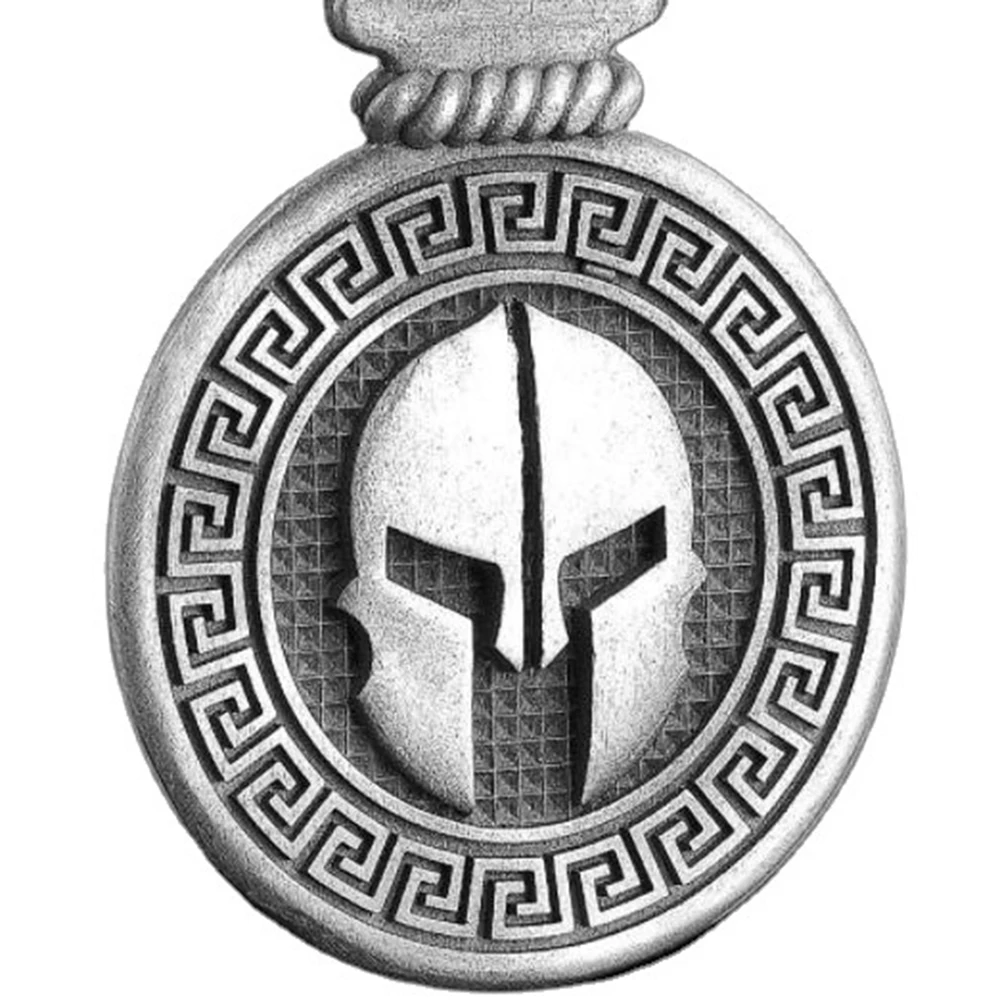 

Spartan Gladiator Helmet Round Pure Tin Men's Pendant European and American Style Retro Style Necklace Men's Necklace