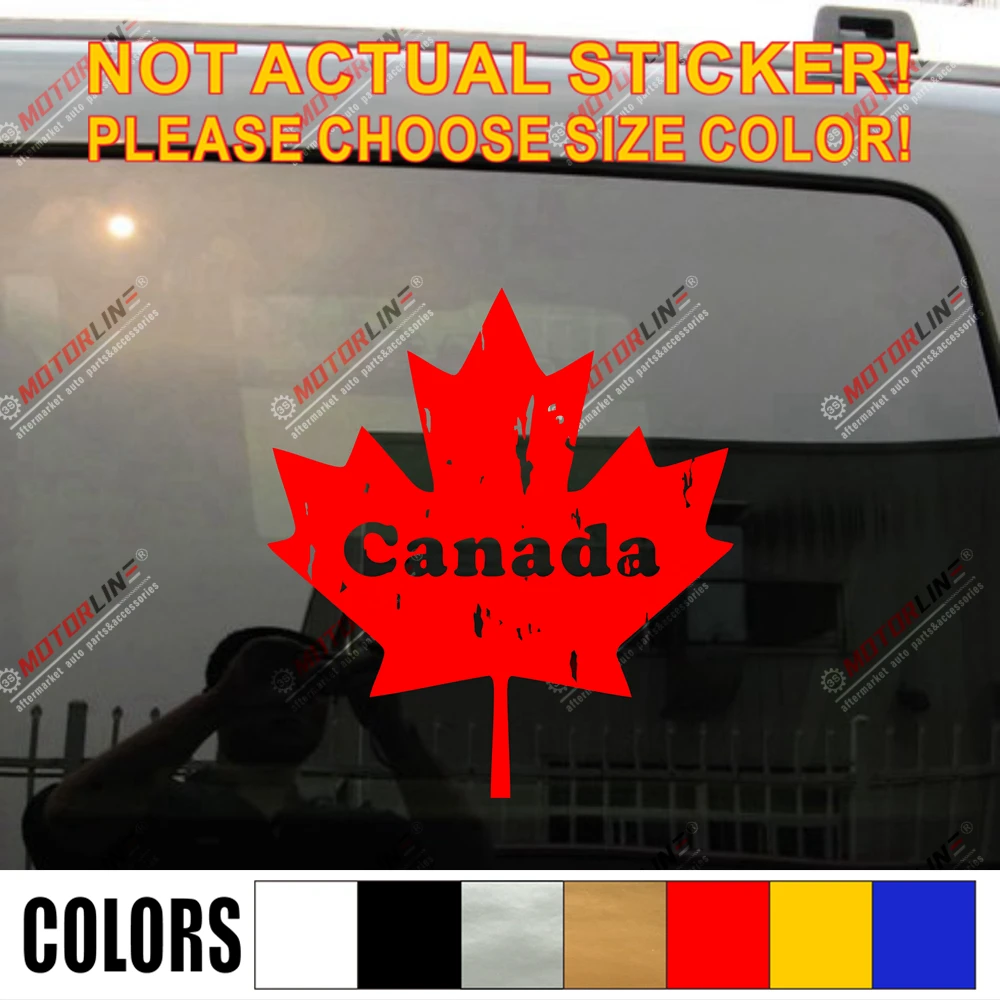 

Канада клен листовая наклейка автомобиль винил канадский флаг Состаренный выберите размер и цвет