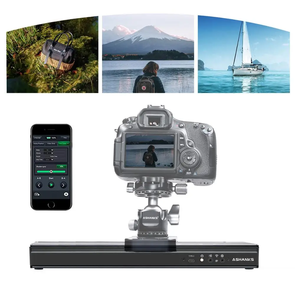 Моторизованный слайдер ASHANKS для камеры замедленной съемки 30 см бесшумный