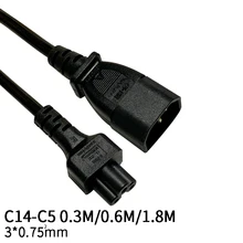 0 6 м 3*0 75 мм квадратный C14 C5 IEC320 штекер для женский Мощность кабель