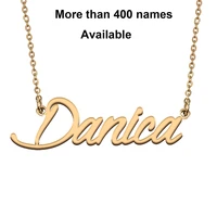 cursive initial letters name necklace for danica birthday party christmas new year graduation wedding valentine day gift