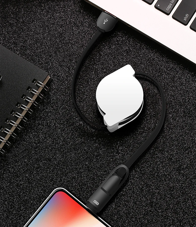 Горячий многофункциональный кабель зарядного устройства для Apple Android два в одном телескопическая линия зарядки стрейч мини Usb Кабельное ответвление