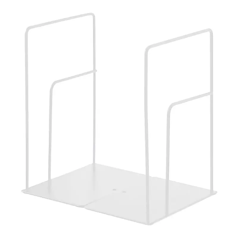 

1 Pair Rectangle Bookends Book Stand Support Desktop Office Magazine Organizer