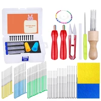 miusie 95pcs needle felting tools kit with 8 needles foam mat scissors instructions storage box and other felting supplies