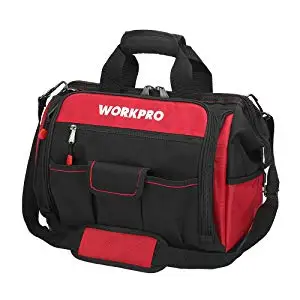 WORKPRO 16" Open Top Tool Storage Bag Multifunctional Heavy Duty Tool Bag Men Crossbody Bag for Tools