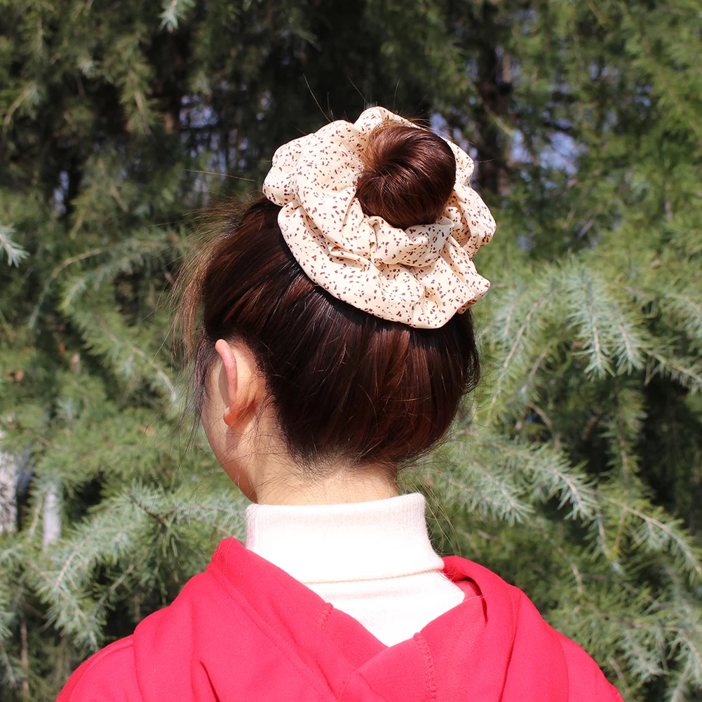 Женская шифоновая резинка для волос с леопардовым принтом очень большого