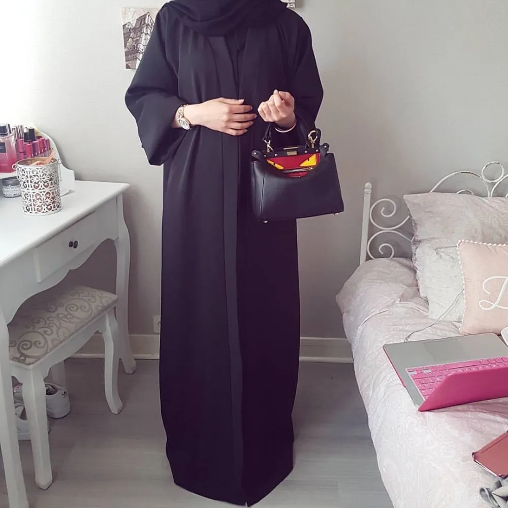 

Muslim Abaya Cardigan Maxi Dress Open Stitch Long Robe Gowns Kimono Ramadan Islamic Prayer Clothing Worship Service Wholesale