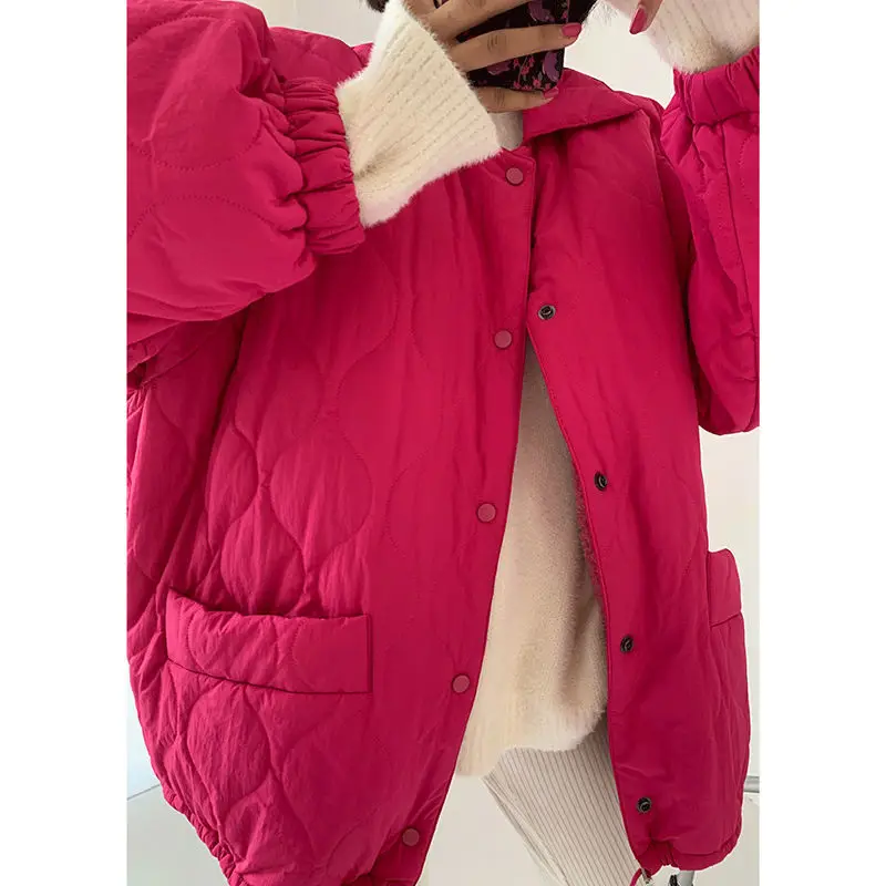 Lamb Wool Coat Female Winter Cotton Clothes Cotton Clothing Design Sense Niche Retro Loose Plus Velvet Thickened Cotton Jacket