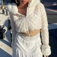 white cotton fur coat autumn cropped outerwear harajuku basic fur patchwork jackets y2k hoodies wide waisted coat winter clothes