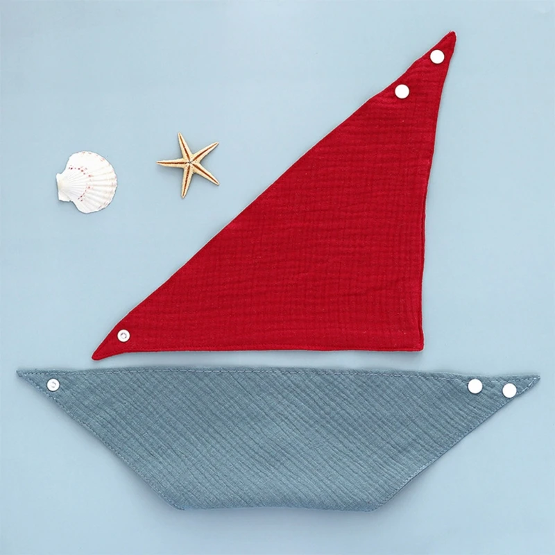 Baberos para comer con broches para beb&eacute;, toalla de Saliva de gasa suave, Bandana para beb&eacute;, bufanda triangular, pa&ntilde;o de eructo para reci&eacute;n nacido, regalos de Ducha-1