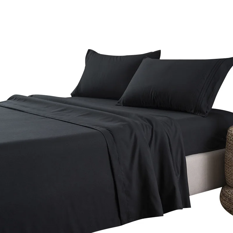 Твердые Цвет постельного белья с наволочкой 3/4 шт. Наматрасники простыня наборы