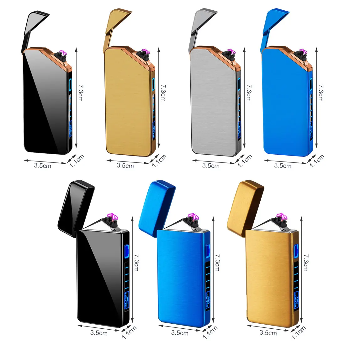 

Portable Double ARC Electric Lighter USB Rechargeable Plasma Cigarette Lighter For Smoking Windproof Flameless Lighter