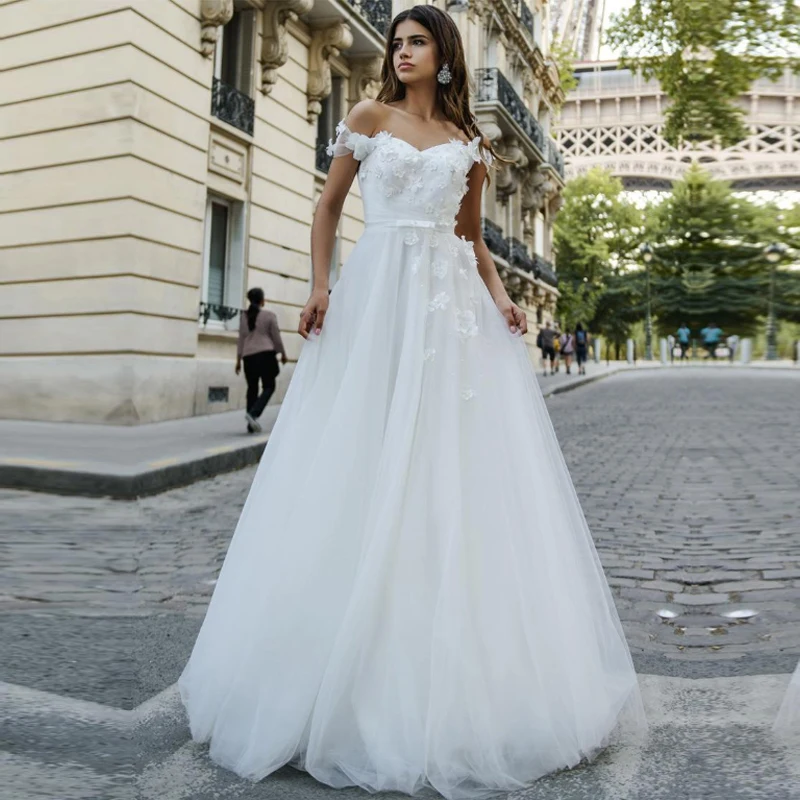 Классические сексуальные свадебные платья трапециевидной формы с открытой