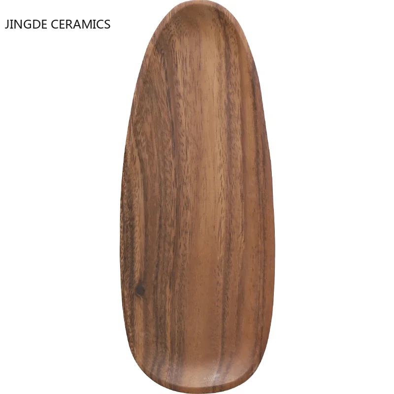 Прямоугольная деревянная тарелка из устричного дерева овальная в японском стиле