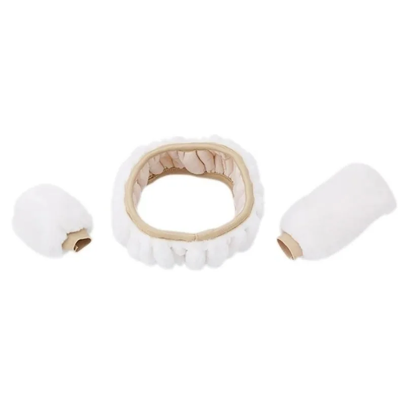 

3pcs/Set DIY Car Steering Wheel Gear Knob Cover Winter Warm Soft Plush Furry Elastic Steering Wheel Cover Protector New