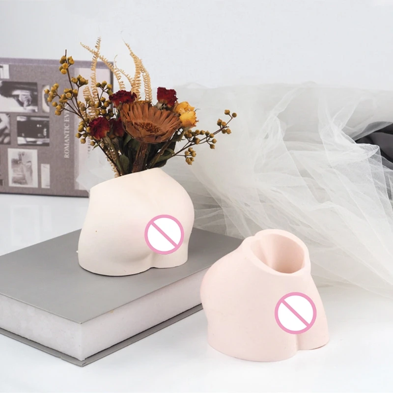 

3D Butt Art Model Pen Holder Epoxy Resin Mold Desktop Vase Silicone Mold DIY Crafts Home Decorations Ornaments Casting Tools