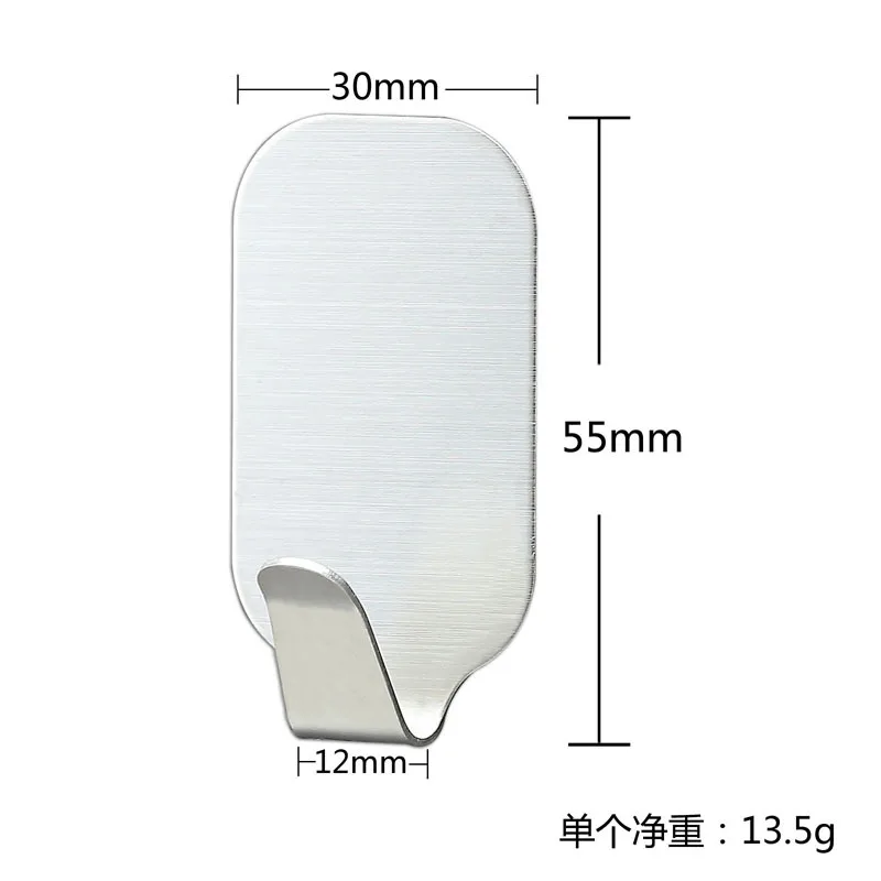

2Pcs Bathroom Hooks Self Adhesive Home Kitchen Wall Door Stainless Steel Holder Hook Hanger Hooks Hanging Household Rack