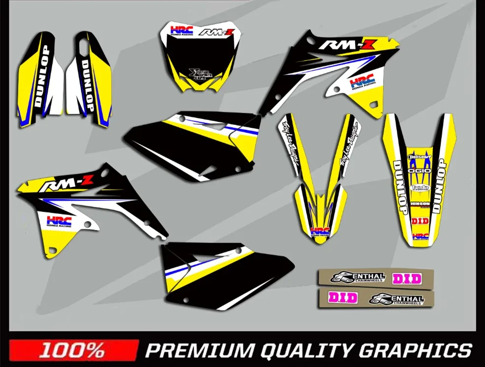 Бесплатный индивидуальный Графический фон для мотоцикла наклейки Suzuki RMZ450 RMZ 450 2008
