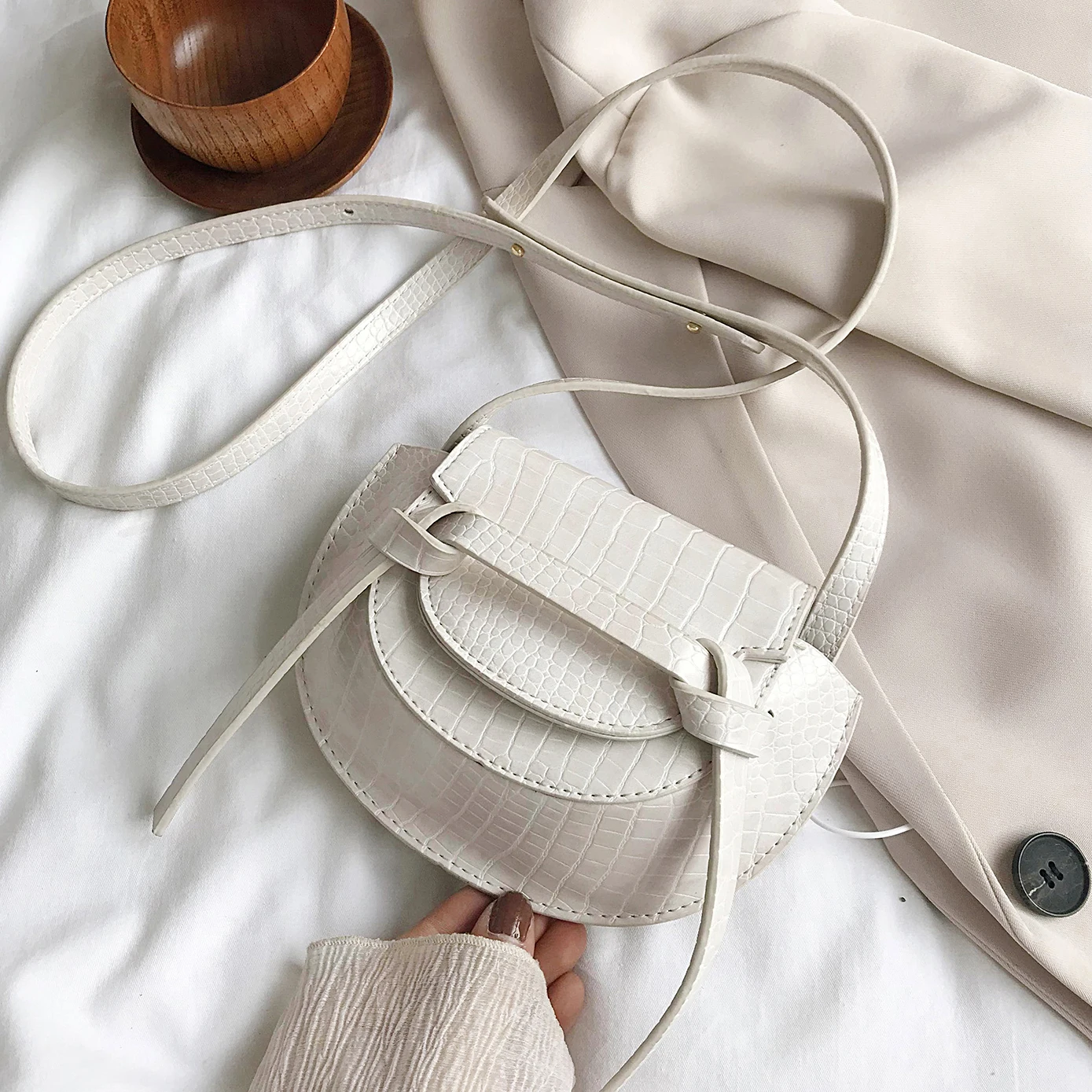 Маленькая сумка через плечо из искусственной кожи с каменным узором для женщин