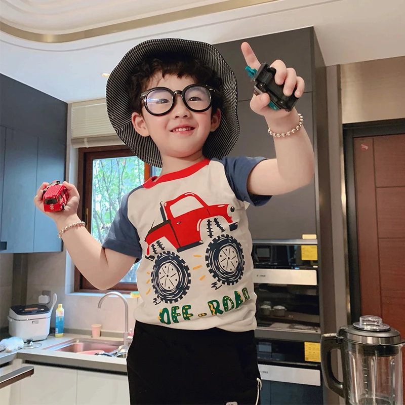 Летние футболки для мальчиков Одежда маленьких детская футболка детские топы с