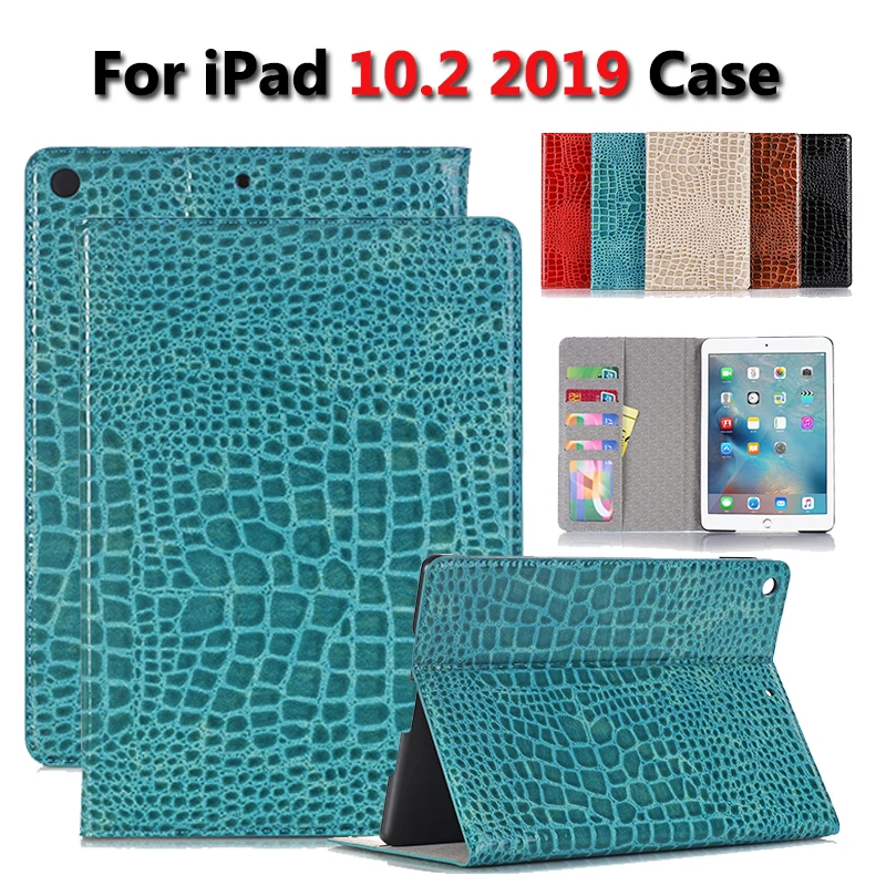 Крокодил Coque для iPad 7 10,2 чехол A2200 A2233 A2198 и отделением для карт из искусственной кожи с подставкой противоударный чехол для iPad 10,2 чехол