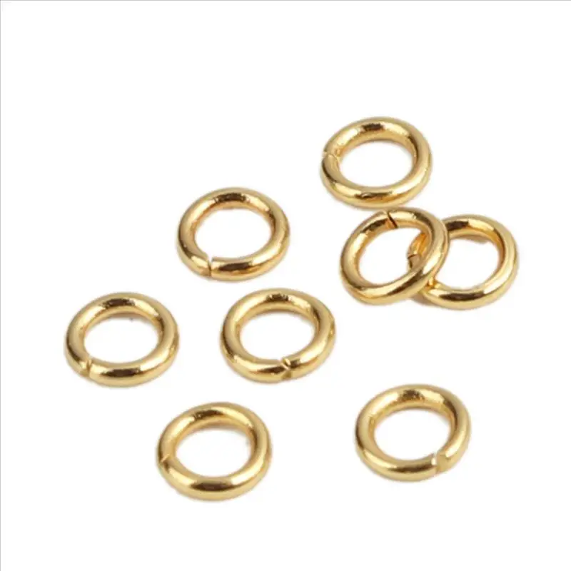 

50 PCs Doreen Box Stainless Steel Open Jump Rings Findings 4mm Dia. Circle Ring Gold Ring For Fashion Jewelry Making Accessories