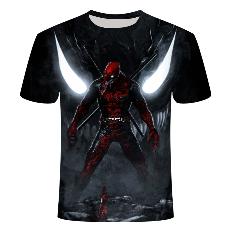 

American anime Deadpool Shirt Tee 3D printing T-shirt large size men and women fitness clothing men's shirt fun casual T-shirt