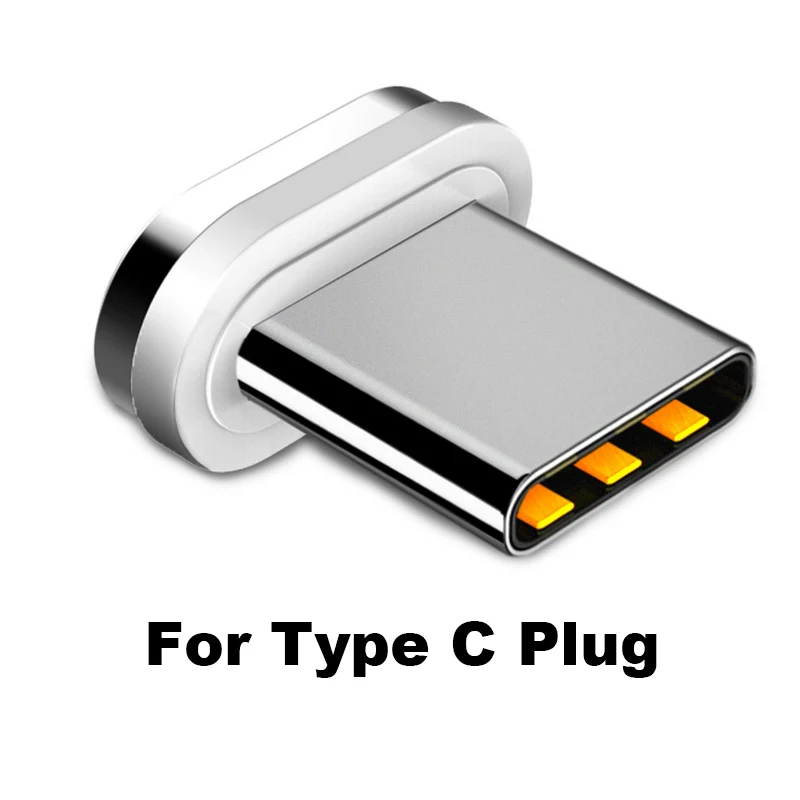 Магнитный usb-кабель для зарядки, 90 градусов, 3 А, быстрая зарядка, Micro usb type C, зарядное устройство для телефона, адаптер, освещение для iPhone, Xiaomi, USBC, провод - Цвет: Only Plug For Type C
