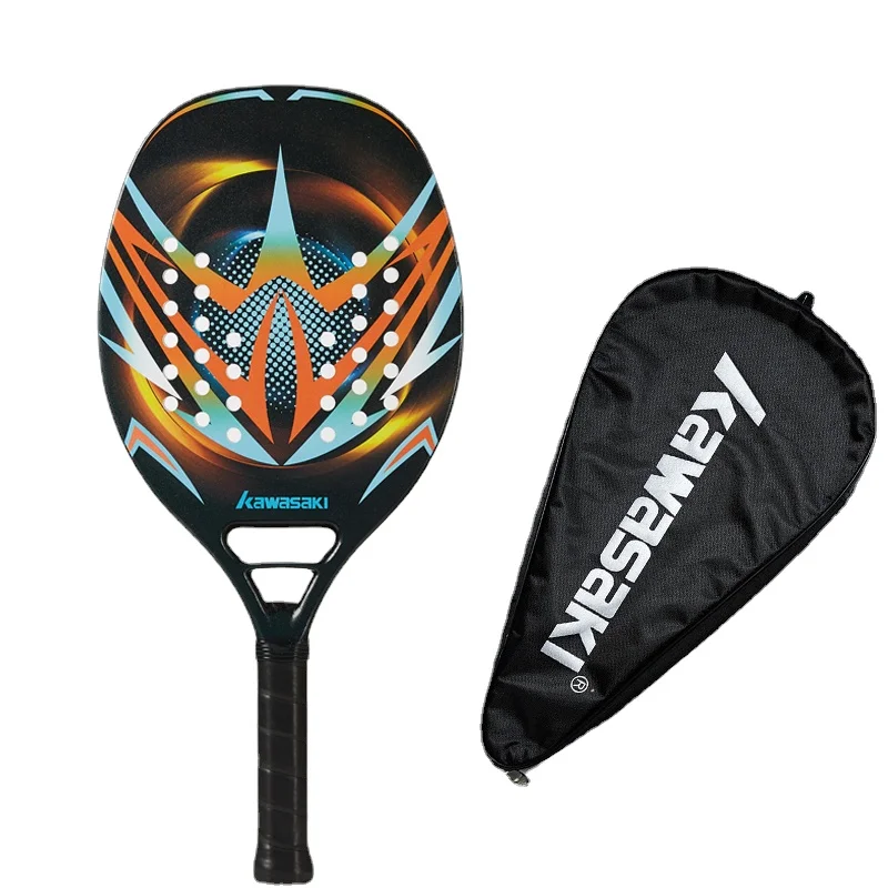 

Ракетка для пляжа и тенниса Kawasaki 2022, ракетка из углеродного и стекловолокна для мягкого лицевого тенниса с защитным чехлом, мощность 20,30