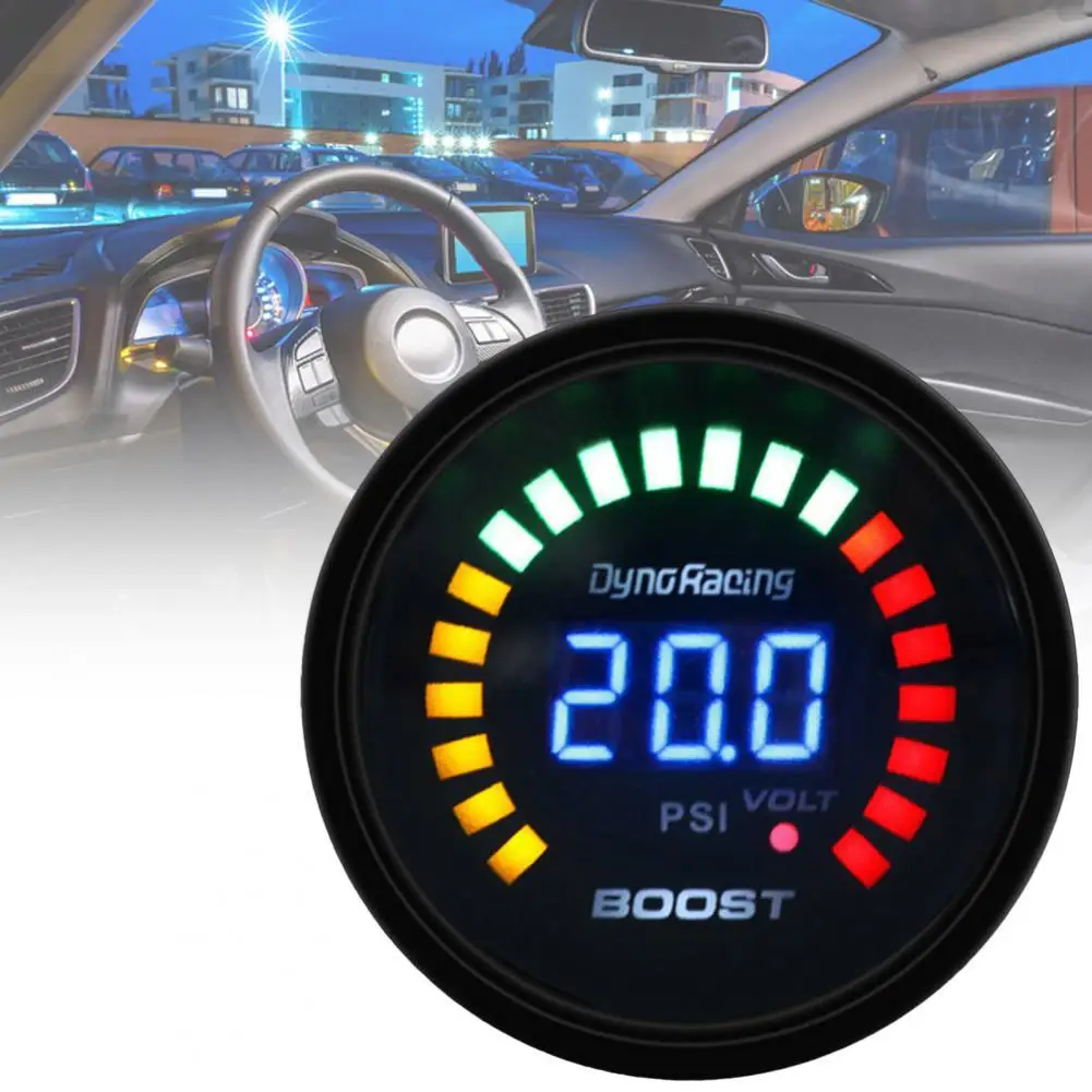 

40% Dropshipping!Car Meter 20 LED Scale High Accuracy 52mm Car Digital Turbo Boost Meter for All 12V Cars Auto Replacement Parts